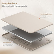 Load image into Gallery viewer, ProElite Case for MacBook Air 15 Case 2023 2024 2025 Release M4 M3 A3114 M2 A2941 with Touch ID, Slim Leather case with Foldable stand, Gold
