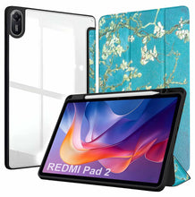 Load image into Gallery viewer, ProElite Case Cover for Xiaomi Redmi Pad 2 11 inch Cover, Transparent Flip Case for Xiaomi Redmi Pad 2 11 inch Case Cover with Pen Holder, Flowers
