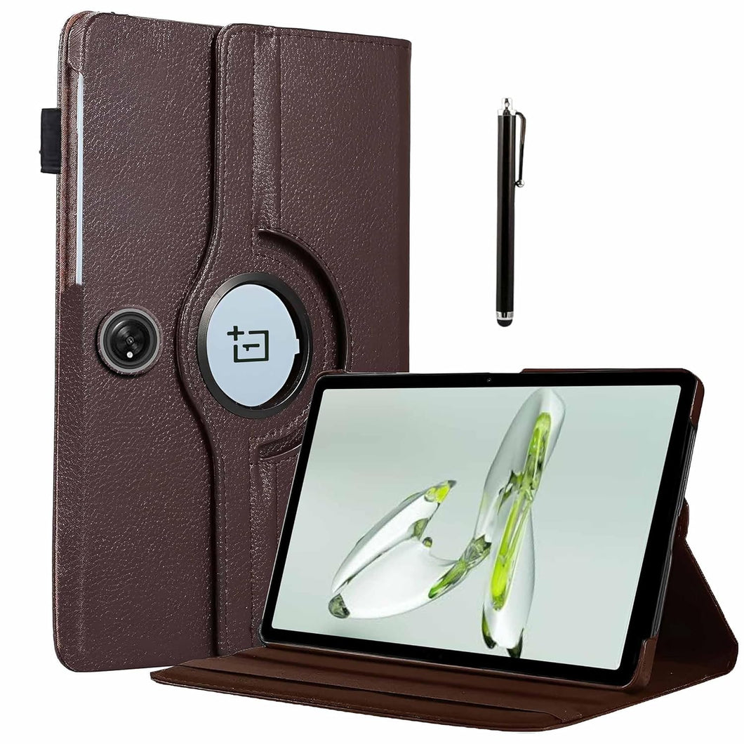 ProElite Case Cover for OnePlus Pad Go 11.35 inch Case, 360 Rotatable Smart Flip Case for OnePlus Pad Go 11.35 inch Tablet with Stylus Pen, Brown