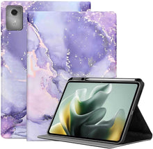 Load image into Gallery viewer, ProElite Book Case Cover for Motorola Pad 70 12.1 inch 2026, Smart flip case Book Cover for Moto Pad 70 12.1 inch 2026 Tablet with Pen Holder, Marble Purple
