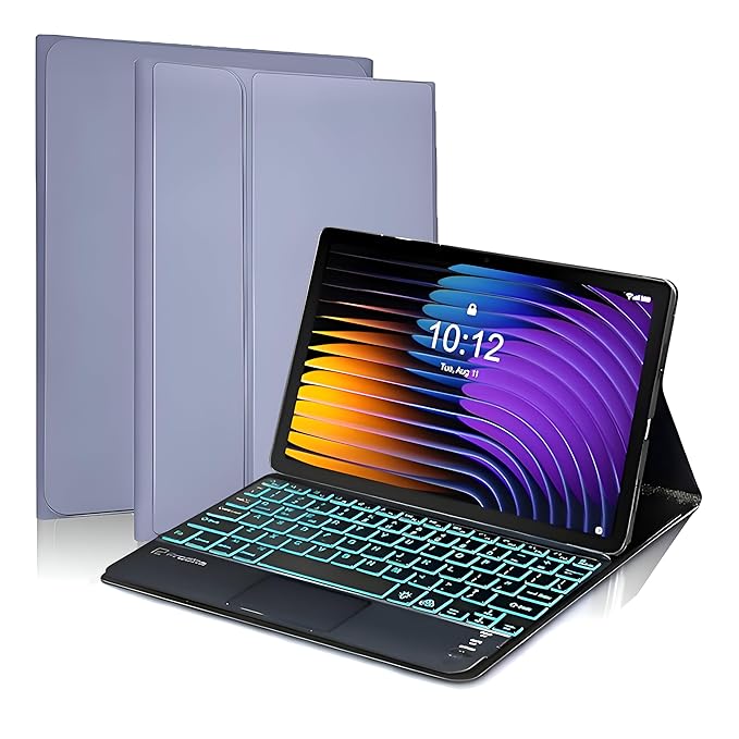 ProElite TouchPad Keyboard case for Xiaomi Mi Pad 7/7 Pro 11.2 inch, Magnetic Detachable Wireless Bluetooth TouchPad Keyboard Mi Pad 7/7 Pro 11.2 inch with Built-in 7-Colors Backlit, Lavender