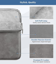 Load image into Gallery viewer, ProElite Polyester Sleeve Case Cover 13&quot; to 14&quot; for Galaxy Tab S11/S10/S9/S8 Ultra 14.6 inch, 13-13.3&quot; Notebook, Compatible with Surface Pro, MacBook Air/Pro 14 inch A2442, iPad Pro 12.9, Dark Grey
