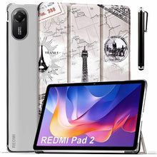 Load image into Gallery viewer, ProElite Case Cover for Xiaomi Redmi Pad 2 11 inch Cover, Smart Flip Case Cover for Xiaomi Redmi Pad 2 11 inch Translucent Back with Stylus Pen [Auto Sleep Wake Feature], Eiffel
