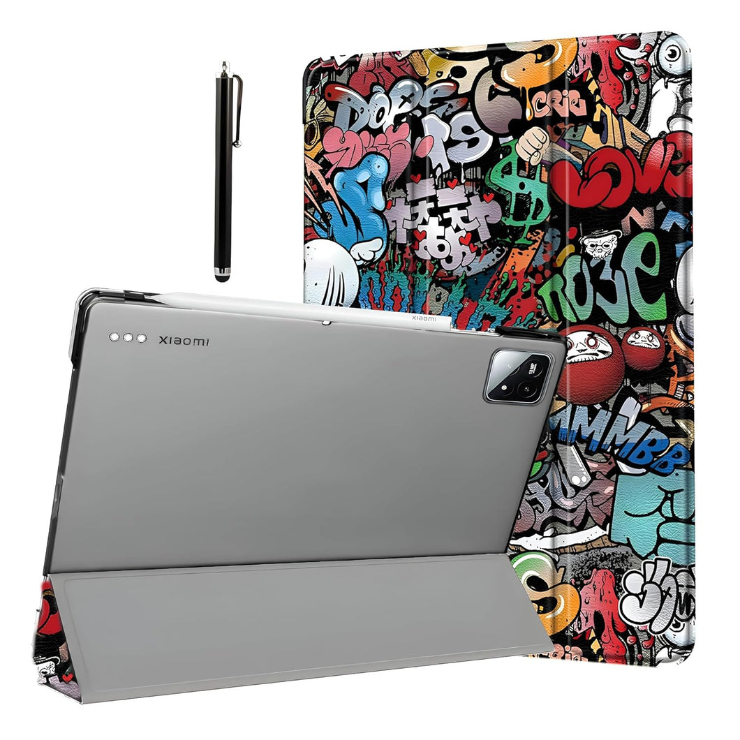 ProElite Cover for Xiaomi Mi Pad 7/7 Pro 11.2 inch Case Cover, Flip Case Cover for Xiaomi Mi Pad 7/7 pro 11.2 inch. with Transparent Back & Stylus Pen [Auto Sleep Wake Support], Hippy