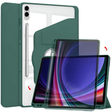 Load image into Gallery viewer, ProElite Cover for Galaxy Tab S9+/ S9 FE+/S10+ Case, 360 Degree Rotatable Smart Flip Case Cover for Samsung Tab S9 Plus/S9 FE Plus/S10 Plus 12.4 inch Transparent Back with S Pen Holder, Dark Green
