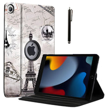 Load image into Gallery viewer, ProElite Cover for Apple iPad 10.2 Case Cover, 360 Rotatable Smart Flip Case Cover for Apple iPad 10.2 inch 9th/8th/7th Generation with Stylus Pen, Eiffel
