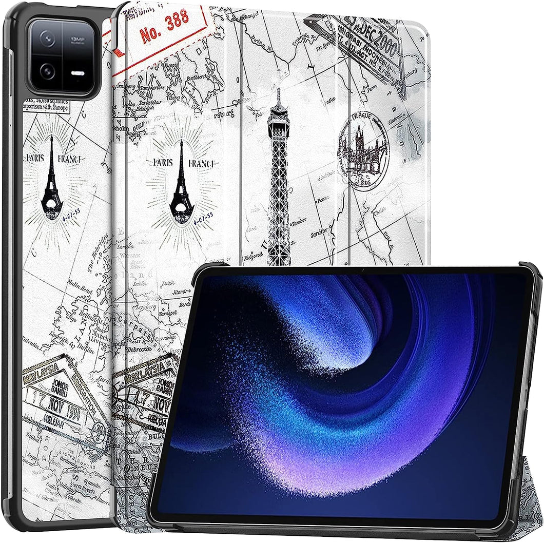 ProElite Slim Trifold Flip case Cover for Xiaomi Mi Pad 6 11 inch Tablet, Eiffel