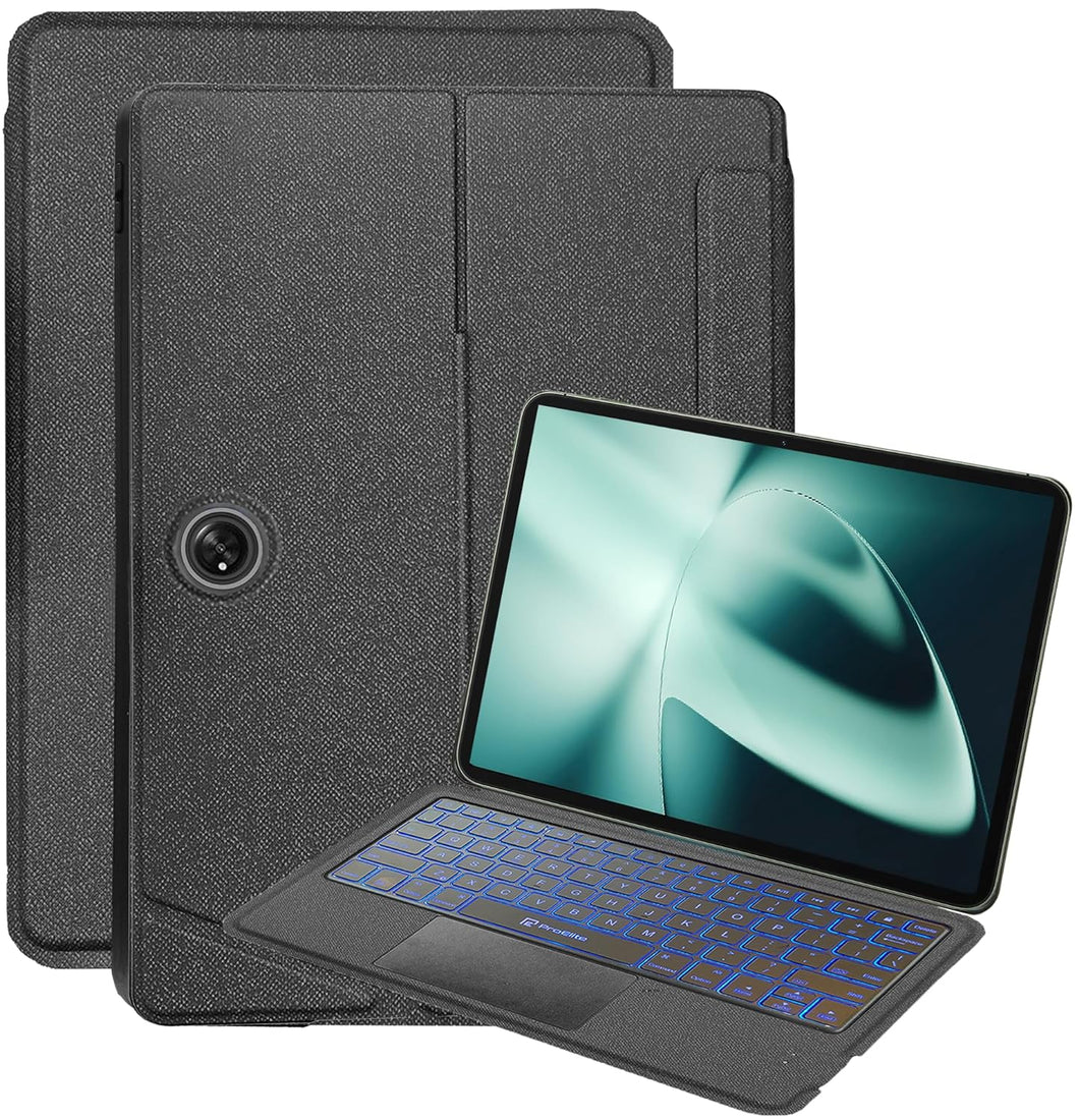 ProElite Wireless Bluetooth TouchPad Keyboard Case for OnePlus Pad 11.6 inch, Magnetic Detachable Wireless Bluetooth TouchPad Keyboard Built-in 7-Colors Backlit, Black