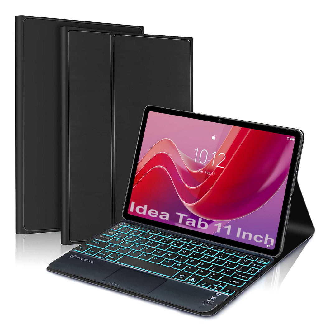 ProElite TouchPad Keyboard case for Lenovo idea Tab 11 inch 2025, Magnetic Detachable Wireless Bluetooth TouchPad Keyboard idea Tab 11 inch (Built-in 7-Colors Backlit), Black