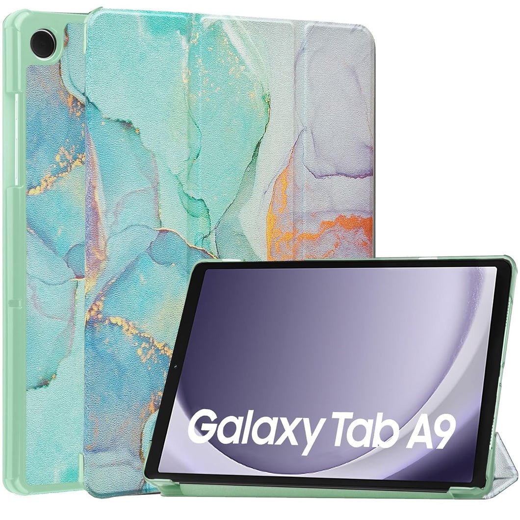 ProElite Cover for Galaxy Tab A9 8.7 inch Case Cover, Smart Trifold Flip case Cover for Samsung Galaxy Tab A9 8.7 inch, Marble Green
