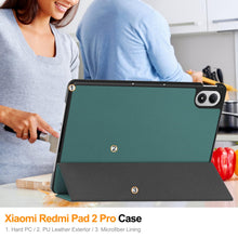 Load image into Gallery viewer, ProElite Case Cover for Xiaomi Redmi Pad 2 Pro 12.1 inch Case, Slim Trifold Flip case cover for Xiaomi Redmi Pad 2 Pro 12.1 inch Tablet [Auto Sleep Wake Feature], Dark Green
