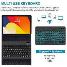 Load image into Gallery viewer, ProElite Keyboard Case Cover for Moto Pad 60 Pro 12.7 inch 2025 Magnetic Detachable Wireless Bluetooth Keyboard for Moto Pad 60 Pro 12.7 inch 2025 with Built-in 7-Colors Backlit, Black
