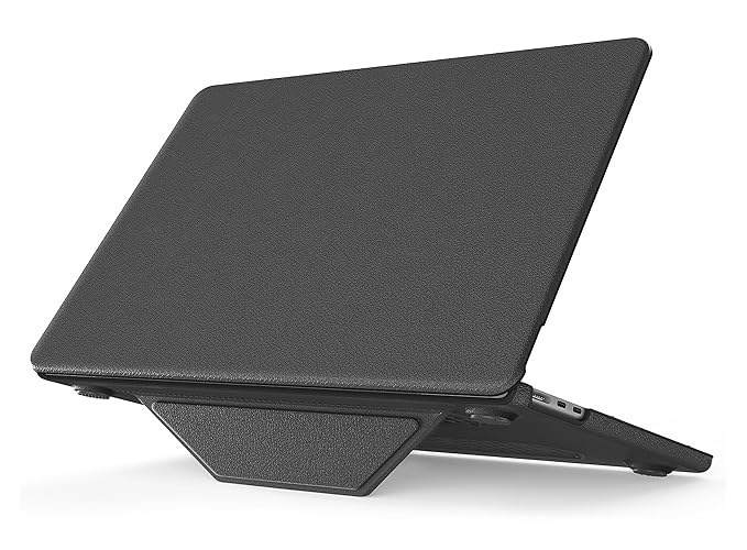 ProElite Case for MacBook Air 15 Case 2023 2024 2025 Release M4 M3 A3114 M2 A2941 with Touch ID, Slim Leather case with Foldable Stand, Grey