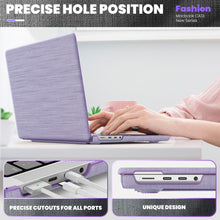 Load image into Gallery viewer, ProElite Case for MacBook Pro 14 inch Case 2024 2023 2022 2021 Release M3 A2918 A2992 M2 A2779 M1 A2442 Pro Max , Fabric Material Hard Shell with Slim TPU Bumper and Fold Kickstand, Purple
