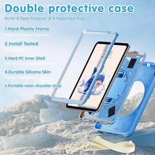 Load image into Gallery viewer, ProElite Cover for Apple iPad (A16) 11th/10th Generation (2025/2022) Case Cover, Tough Bubble Kids case cover for Apple iPad 11th/10th Gen 2025/2022 with Rotating Kickstand &amp; Shoulder Strap, Blue
