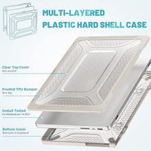 Load image into Gallery viewer, ProElite Case for MacBook Pro 14 inch Case 2024 2023 2022 2021 Release M3 A2918 A2992 M2 A2779 M1 A2442 Pro Max,Heavy Duty Honeycomb Hard Shell with Slim TPU Bumper and Fold Kickstand, Stone
