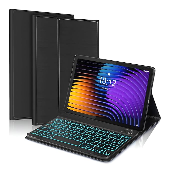 ProElite Keyboard case for Xiaomi Mi Pad 7/7 Pro 11.2 inch, Magnetic Detachable Wireless Bluetooth Keyboard Xiaomi Mi Pad Pad 7/7 Pro 11.2 inch with Built-in 7-Colors Backlit, Black