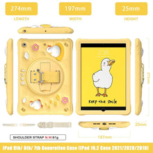 Load image into Gallery viewer, ProElite Cover for Apple iPad 10.2 inch Case Cover, Tough Bubble Kids case Cover for Apple iPad 10.2&quot; 9th/8th/7th Gen with Rotating Kickstand &amp; Shoulder Strap, Yellow
