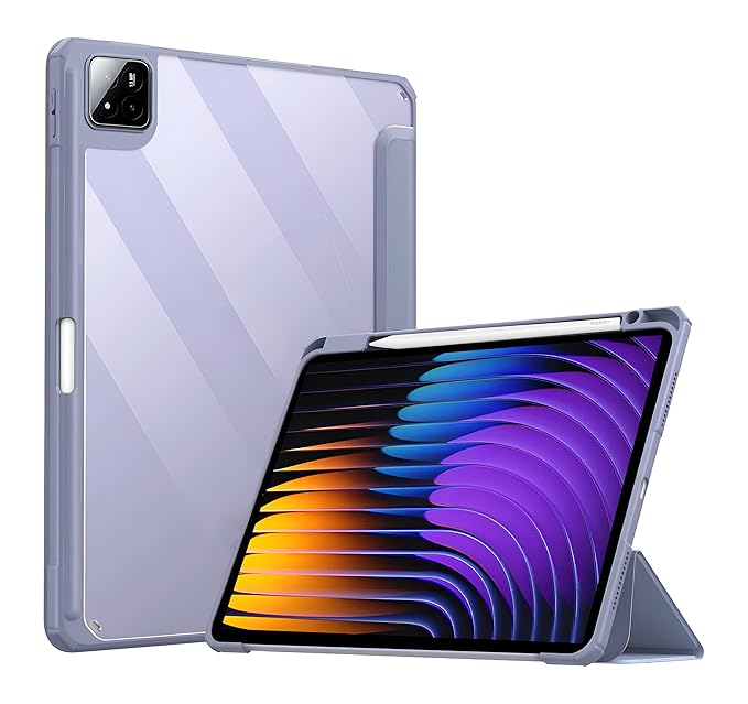 ProElite Cover for Xiaomi Mi Pad 7/7 Pro 11.2 inch case Cover, Transaprent Flip Case for Xiaomi Mi Pad 7/7 Pro 11.2 inch with Pen Holder (Supports Auto Sleep Wake Function), Lavender