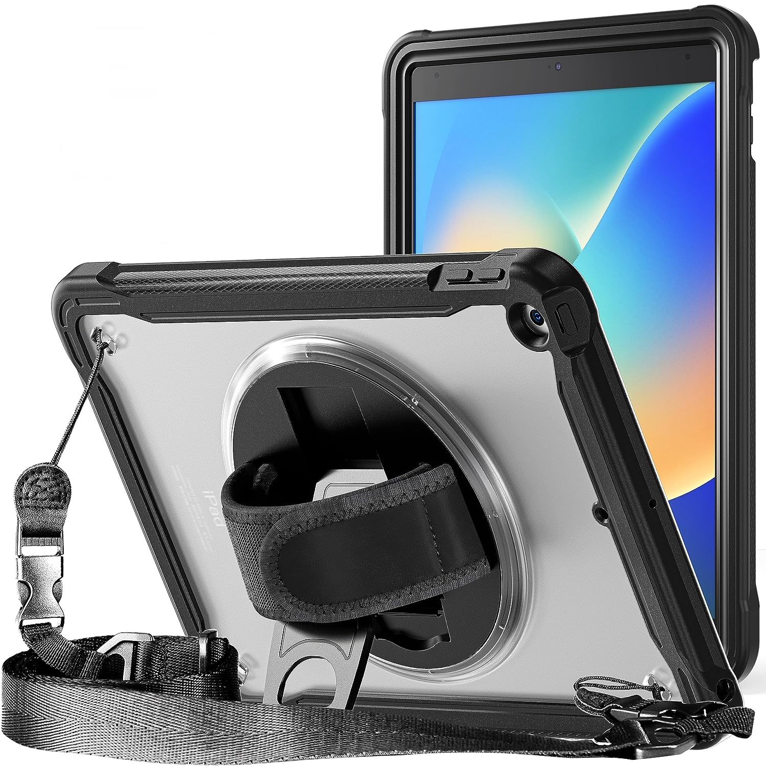 ProElite Cover for Apple iPad Cover Case, Rugged Shockproof Armor case cover for Apple iPad 9th/8th/7th Gen with Hand Grip and Rotating