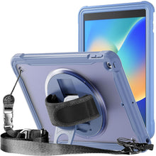 Load image into Gallery viewer, ProElite Cover for iPad 10.2 Cover Case, Rugged Shockproof Armor case Cover for Apple iPad 10.2&quot; 9th/8th/7th Gen with Hand Grip and Rotating Kickstand (Transparent Back) with Should Strap, Lavender
