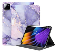 Load image into Gallery viewer, ProElite Book Cover Case for Xiaomi Mi Pad 7/7 Pro 11.2 inch case Cover,Smart flip Book Cover for Xiaomi Mi Pad 7/7 Pro 11.2 inch with Pen Holder [Support Auto Sleep Wake Feature], Marble Purple
