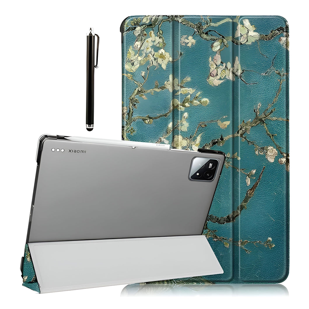 ProElite Cover for Xiaomi Mi Pad 7/7 Pro 11.2 inch Case Cover, Flip Case Cover for Xiaomi Mi Pad 7/7 pro 11.2 inch. with Transparent Back & Stylus Pen [Auto Sleep Wake Support], Flowers