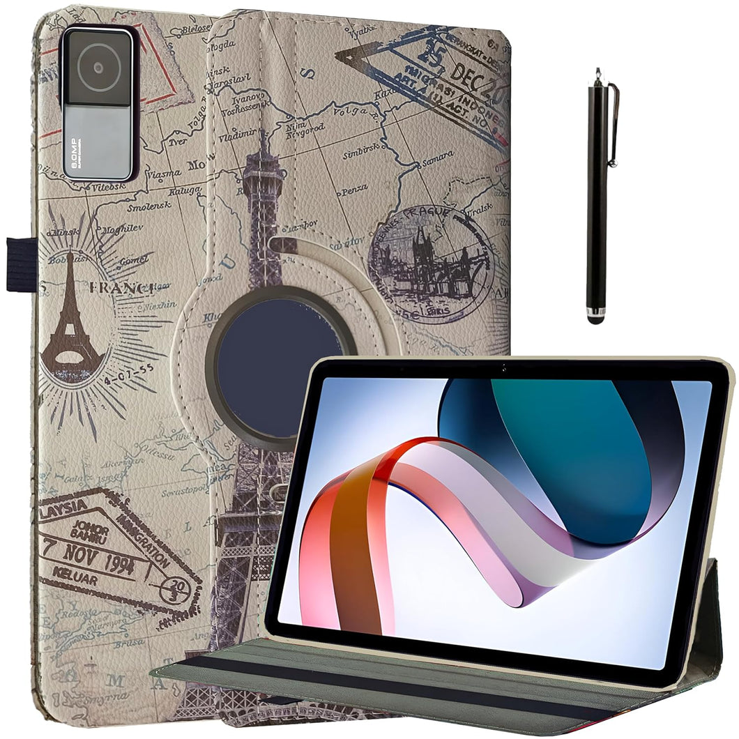 ProElite Cover for Redmi Pad 10.6 inch Case Cover, 360 Rotatable Smart Flip Case Cover for Redmi Pad 10.6 inch Tablet with Stylus Pen, Eiffel