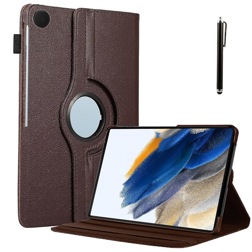ProElite Cover for Galaxy A8 Cover Case, 360 Rotatable Smart Flip Case Cover for Samsung Galaxy Tab A8 10.5 inch (SM-X200/ SM-X205/ SM-X207) with Stylus Pen, Brown