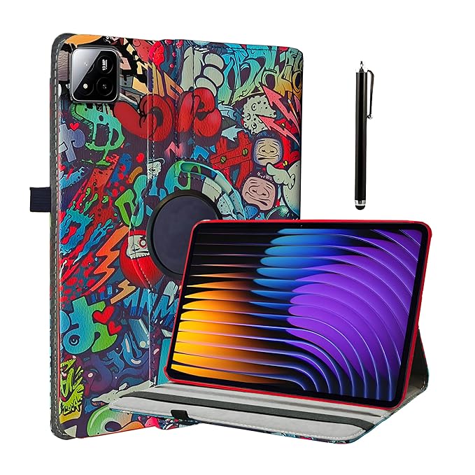 ProElite Cover for Xiaomi Mi Pad 7/7 Pro 11.2 inch Case, 360 Rotatable Flip Case for Xiaomi Mi Pad 7/7 Pro 11.2 inch, Support Auto Sleep Wake, Hippy