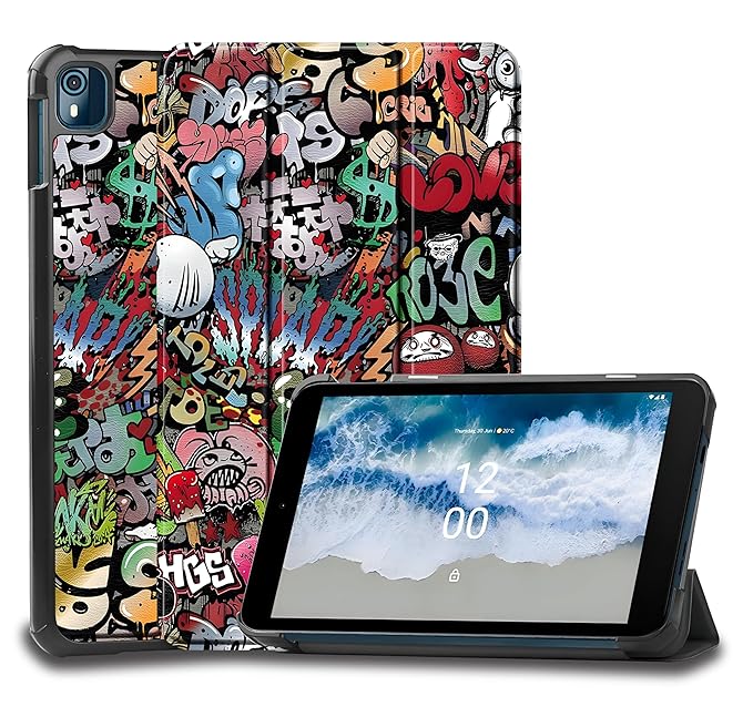 ProElite Case Cover for Nokia Tab T10 8 inch Case, Smart Trifold Flip case Cover for Nokia Tab T10 8 inch Tablet, Hippy
