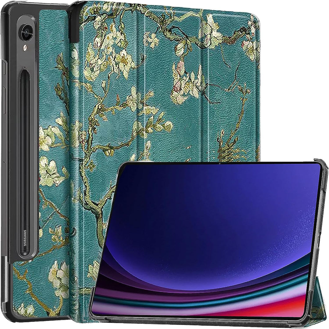 ProElite Cover for Samsung Galaxy S9 Cover Case, Smart Trifold Flip case Cover for Samsung Galaxy Tab S9 11 inch Support S Pen Magnetic Attachment, Flowers