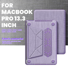 Load image into Gallery viewer, ProElite Case for MacBook Pro 13 inch Case M2 2024, 2023, 2022-2016 A2338 M1 A2251 A2289 A2159 A1989 A1708 A1706, Fabric Material Hard Shell with Slim TPU Bumper and Fold Kickstand, Purple
