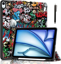 Load image into Gallery viewer, ProElite Case Cover for iPad Air 11" M4/M3/M2 2026/2025/2024, Air 5th/4th Gen 10.9", Smart Flip Case for iPad Air 11/ Air 5/4 Gen with Pencil Holder [Auto Sleep/Wake] with Stylus Pen, Hippy
