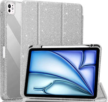 Load image into Gallery viewer, ProElite Case for iPad Air 11 Inch M4/M3/M2 2026/2025/2024, iPad Air 10.9 inch 5th/4th Gen &amp; iPad Pro 11" 4th/3rd Gen Cover, Transparent Smart Flip Cover with Pencil Holder, Glittering Silver
