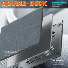 Load image into Gallery viewer, ProElite Case for MacBook Air 13 inch M2 2025/2024 M1 2021 2020 Release A2337 A2179 A1932 Model Touch ID, Fabric Material Hard Shell with Slim TPU Bumper and Fold Kickstand, Grey
