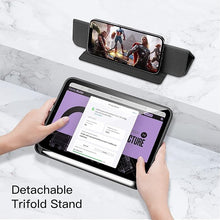 Load image into Gallery viewer, ProElite Hybrid Detachable Magnetic Case Cover for Apple iPad Mini 6/Mini 7 8.3 inch Case with Pencil Holder, Black [Transparent Back]
