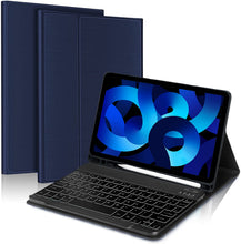 Load image into Gallery viewer, ProElite Detachable Wireless Bluetooth Keyboard case Cover for Apple iPad Air 11 inch 2024 M2/Pro 11 4th &amp; 3rd Gen 2022/2021/ iPad Air 5th/4th Gen 10.9 inch with Pencil Holder, Dark Blue
