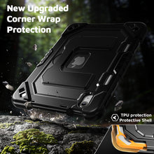 Load image into Gallery viewer, ProElite Rugged Back case for Apple iPad (A16) 11th/10th Gen Shockproof Protective Cover with Stand, Built-in Pencil Holder, Adjustable Shoulder Strap, Black
