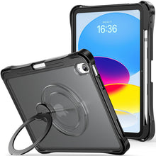 Load image into Gallery viewer, ProElite Shockproof Case for Apple iPad 10th/11th Gen A16 11 inch | 360° Multi-Angle Aluminum Stand (Portrait &amp; Landscape) with Pencil Holder &amp; Shoulder Strap, Black
