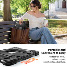 Load image into Gallery viewer, ProElite Rugged Back case for Apple iPad (A16) 11th/10th Gen Shockproof Protective Cover with Stand, Built-in Pencil Holder, Adjustable Shoulder Strap, Black

