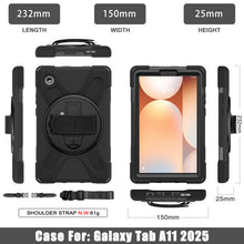 Load image into Gallery viewer, ProElite Cover for Samsung Galaxy Tab A11 8.7 inch 2025 Cover, Rugged 3 Layer Armor case Cover for Galaxy Tab A11 8.7 inch 2025 with Hand Grip &amp; Rotating Kickstand with Shoulder Strap, Black
