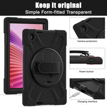 Load image into Gallery viewer, ProElite Cover for Lenovo Tab 10.1 inch 2025 Cover Case, Rugged 3 Layer Armor case Cover for Lenovo Tab 10.1 inch 2025 with Hand Grip &amp; Rotating Kickstand with Shoulder Strap, Black
