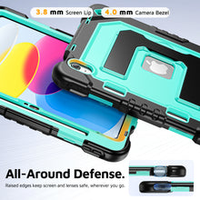 Load image into Gallery viewer, ProElite Rugged Back case for Apple iPad (A16) 11th/10th Gen Shockproof Protective Cover with Stand, Built-in Pencil Holder, Adjustable Shoulder Strap, Mint Black
