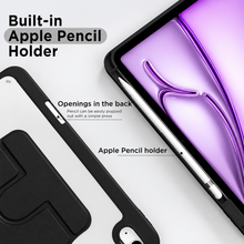 Load image into Gallery viewer, ProElite Cover for Apple iPad Air 11 inch M4/M3/M2 2026/2025/2024 &amp; iPad Air 10.9 inch 5th/4th Gen Case, 360 Degree Rotatable Smart Flip Case Cover Transparent Back, Black
