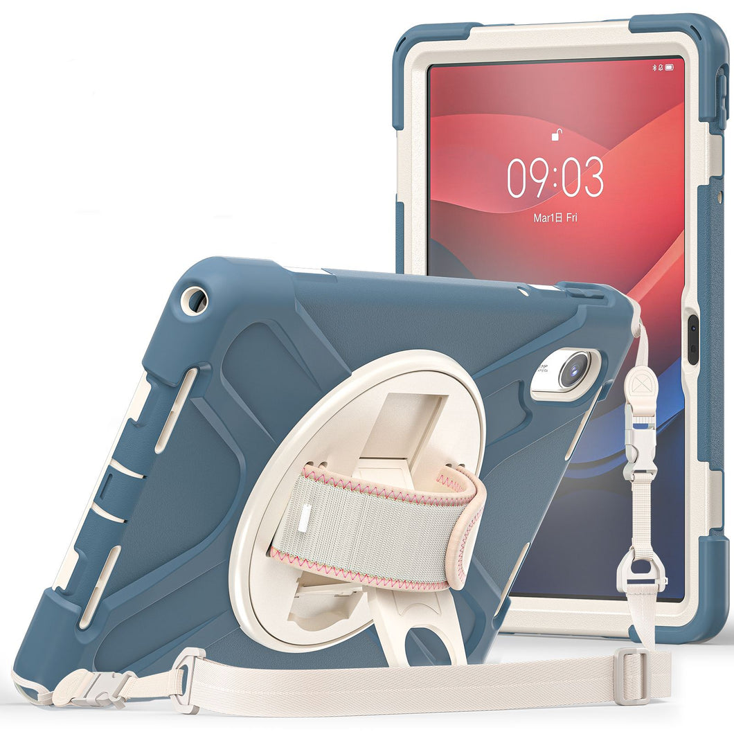 ProElite Cover for Lenovo Tab M11 11 inch Cover Case, Rugged 3 Layer Armor case Cover for Lenovo Tab M11 11 inch with Hand Grip & Rotating Kickstand with Shoulder Strap, Cornflower Blue