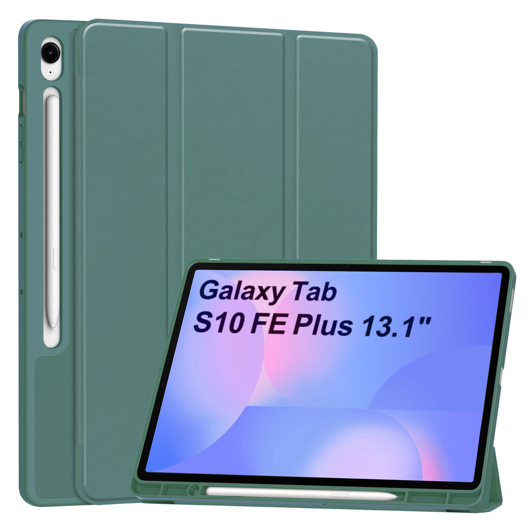 ProElite Cover for Samsung Galaxy Tab S10 FE Plus 13.1 inch, Soft Flexible Flip Case Cover for Samsung Galaxy Tab S10 FE Plus 13.1 inch Cover, [Recoil Series]- Dark Green
