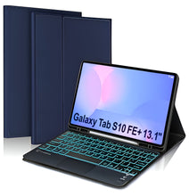 Load image into Gallery viewer, ProElite TouchPad Keyboard case for Samsung Galaxy Tab S10 FE Plus 13.1 inch with, Magnetic Detachable Wireless Bluetooth TouchPad Keyboard Built-in 7-Colors Backlit, Dark Blue

