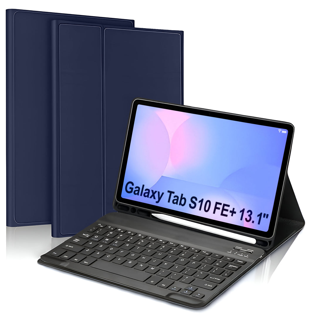 ProElite Keyboard case for Samsung Galaxy Tab S10 FE Plus 13.1 inch with Magnetic Detachable Wireless Bluetooth Keyboard for Samsung Galaxy Tab S10 FE Plus 13.1 inch, Dark Blue