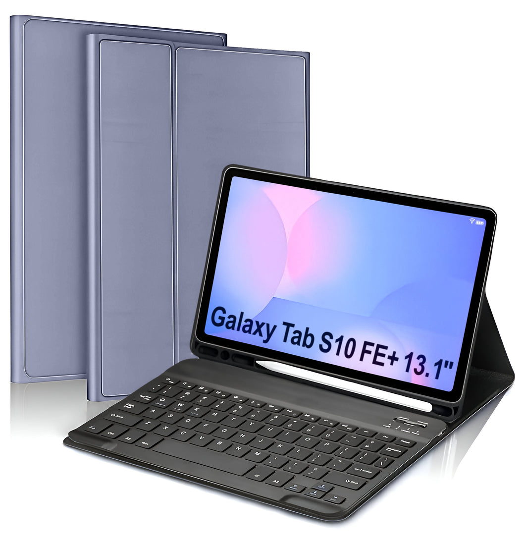 ProElite Keyboard case for Samsung Galaxy Tab S10 FE Plus 13.1 inch with Magnetic Detachable Wireless Bluetooth Keyboard for Samsung Galaxy Tab S10 FE Plus 13.1 inch, Lavender